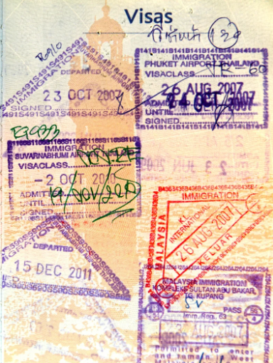 malaysian thai entry stamps