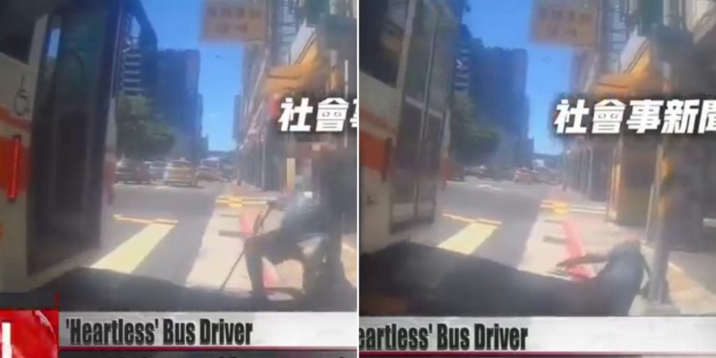 Bus driver in Taiwan drives off after elderly man falls while trying to ...