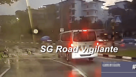 van woman zebra crossing