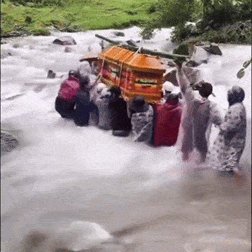 family coffin floodwaters