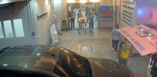 family blocks ambulance