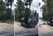jaywalking pedestrian