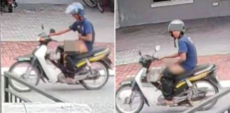 man exposing genitals