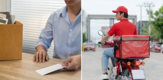 man quits job delivery rider