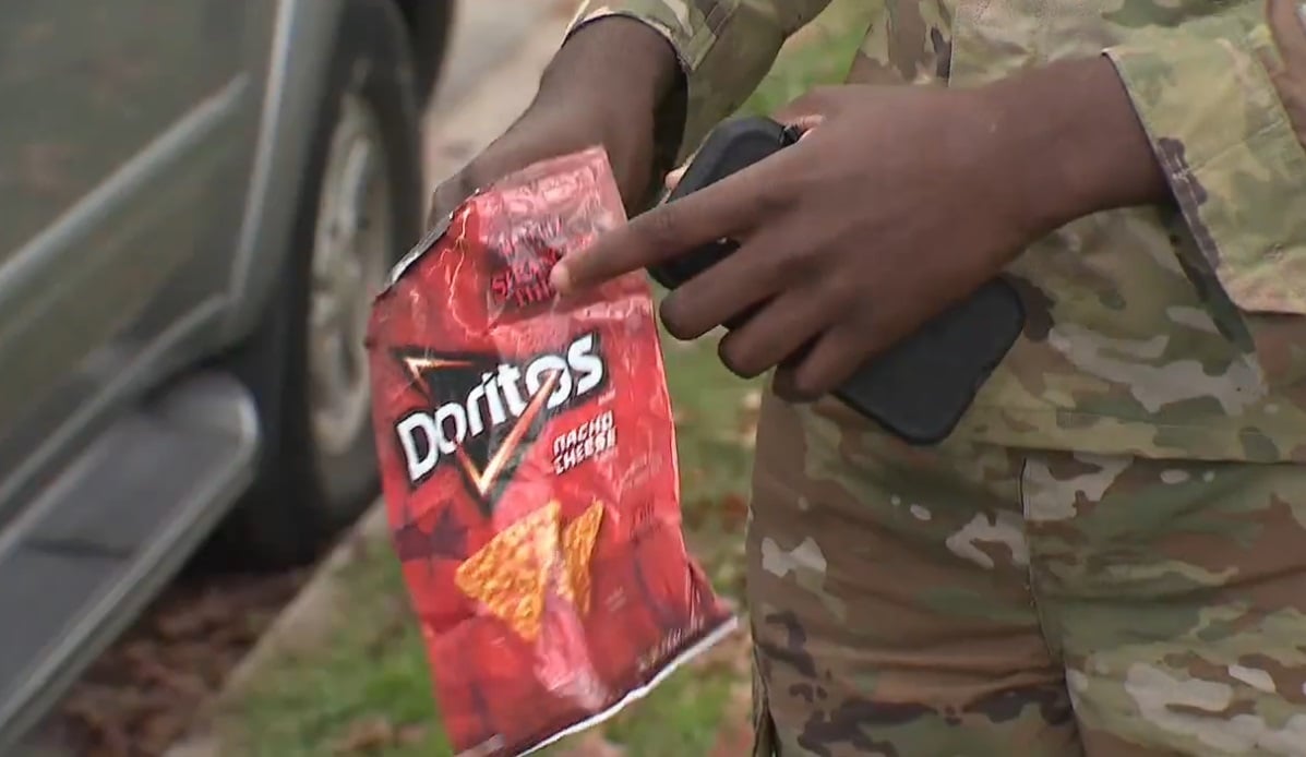police ai chips gun doritos