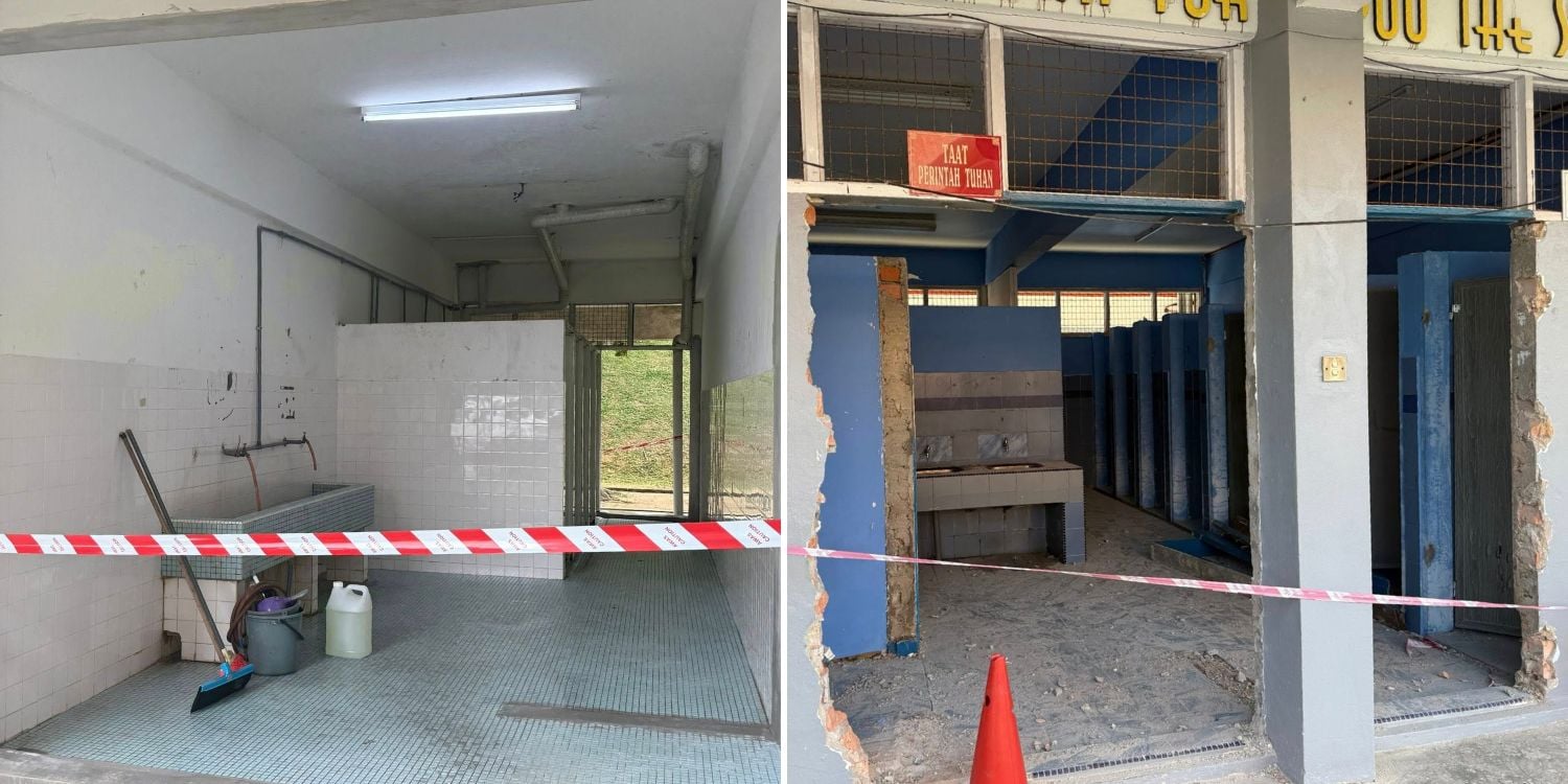 school demolishes toilet walls
