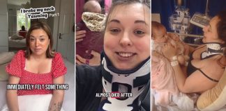 woman yawn neck breaking