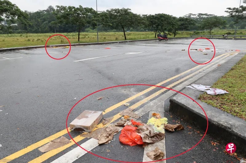 woodlands carpark litter