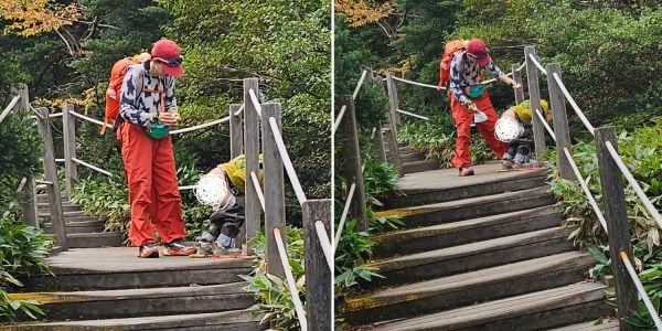 china tourist defecate park