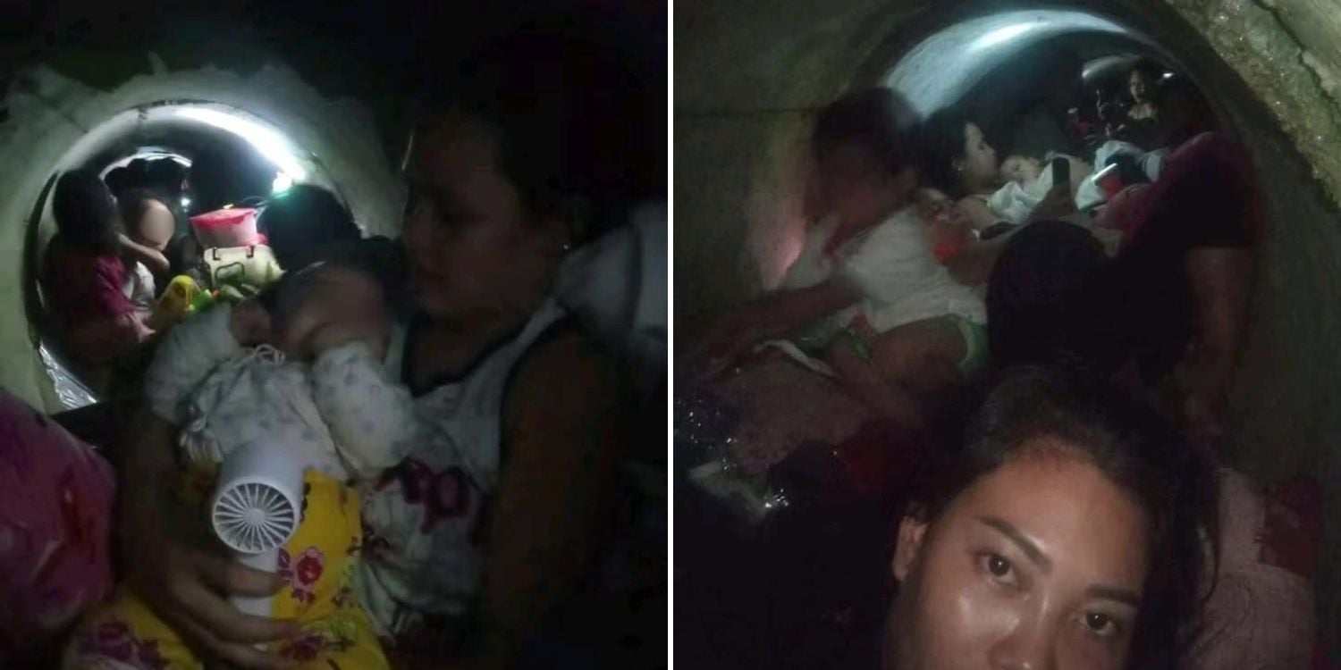 families drainage canal typhoon