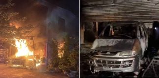 man fire stealing underwear