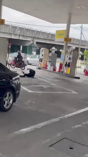 man run over cop gun