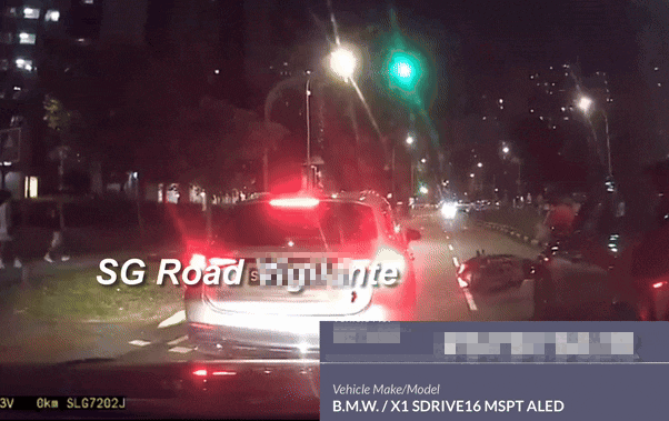 motorcyclist bmw red light