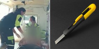 student cutter pulling trousers