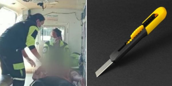 student cutter pulling trousers