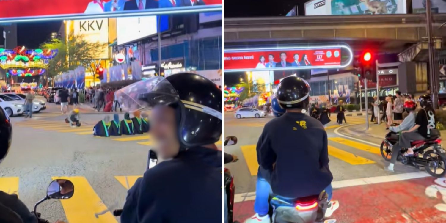 students graduation photos pedestrian crossing