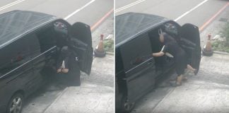 woman defecating roadside