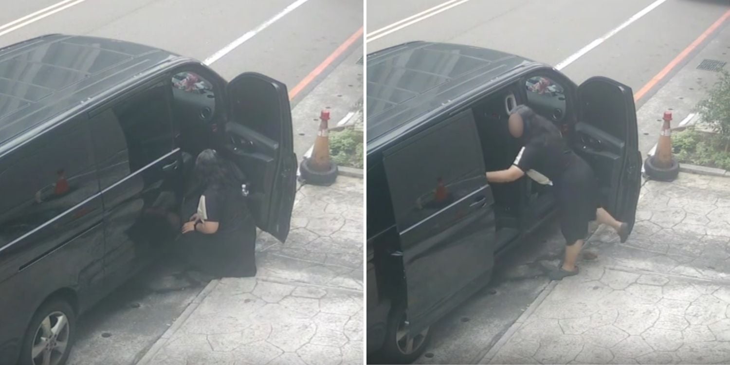 woman defecating roadside