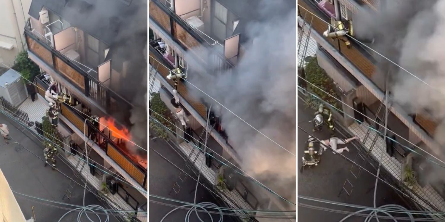 woman firefighter ladder