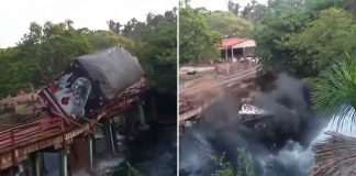 wooden bridge truck brazil
