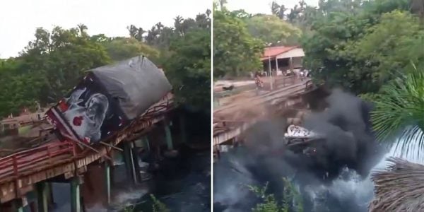 wooden bridge truck brazil