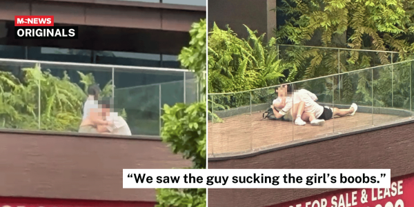 Couple seen engaging in lewd behaviour on public balcony at Woodlands Civic Centre for over an hour