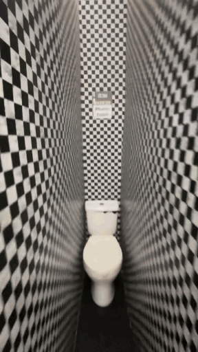 Gas station restroom unique cubicles (1)