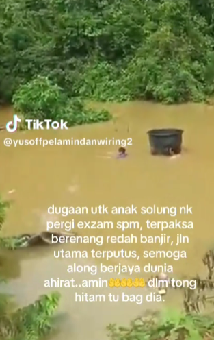 teenager swam floodwaters exam