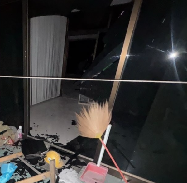 burglar glass blood loss