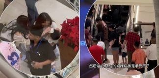 boy stroller falls escalator