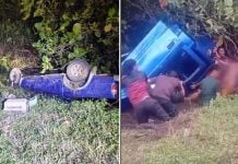 couple car plunged ditch