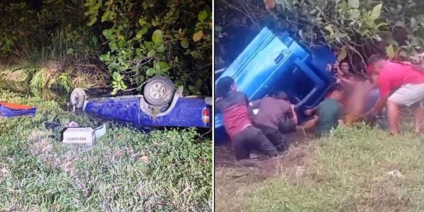 couple car plunged ditch