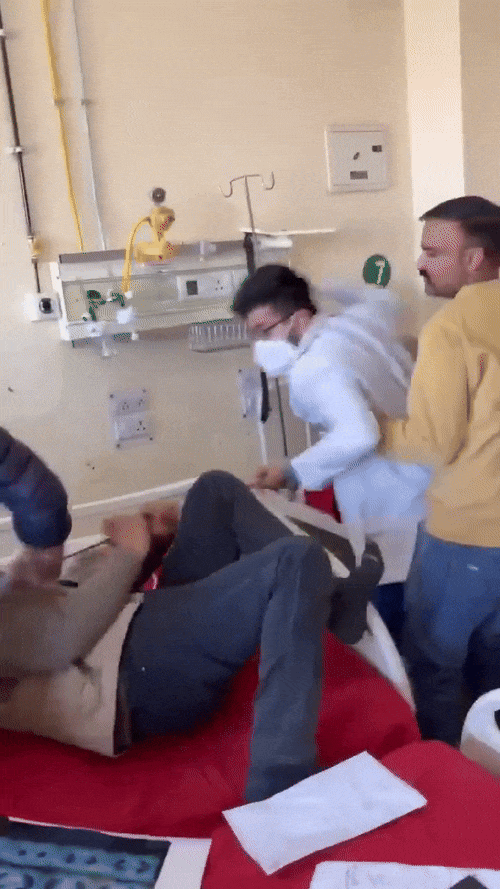 doctor punching patient