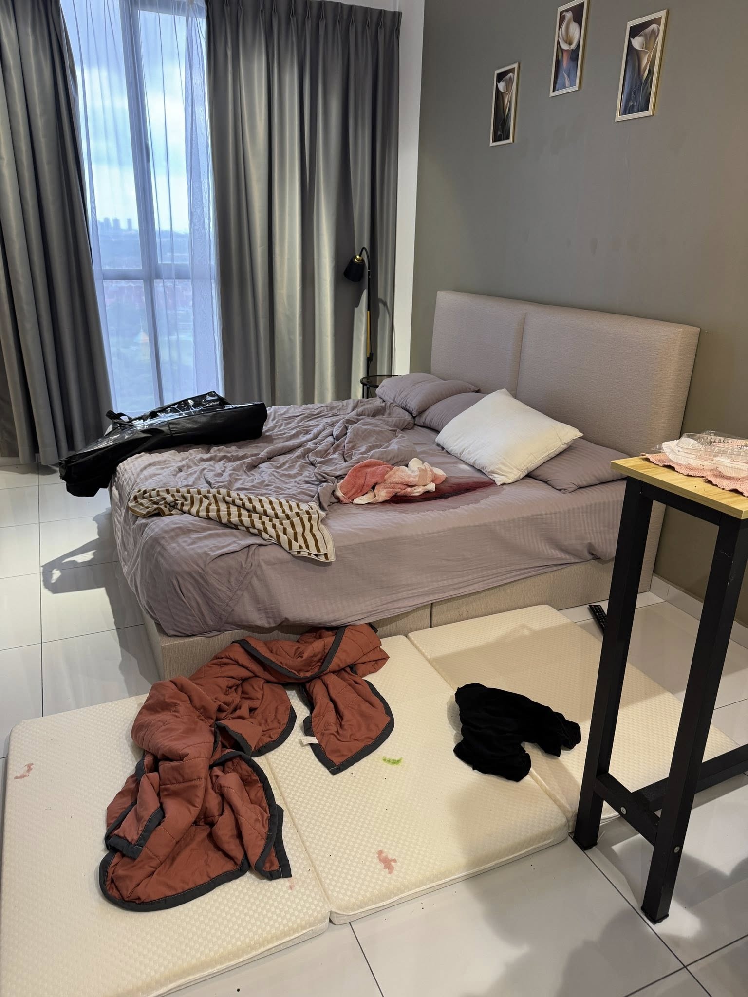 guest homestay red stains mess