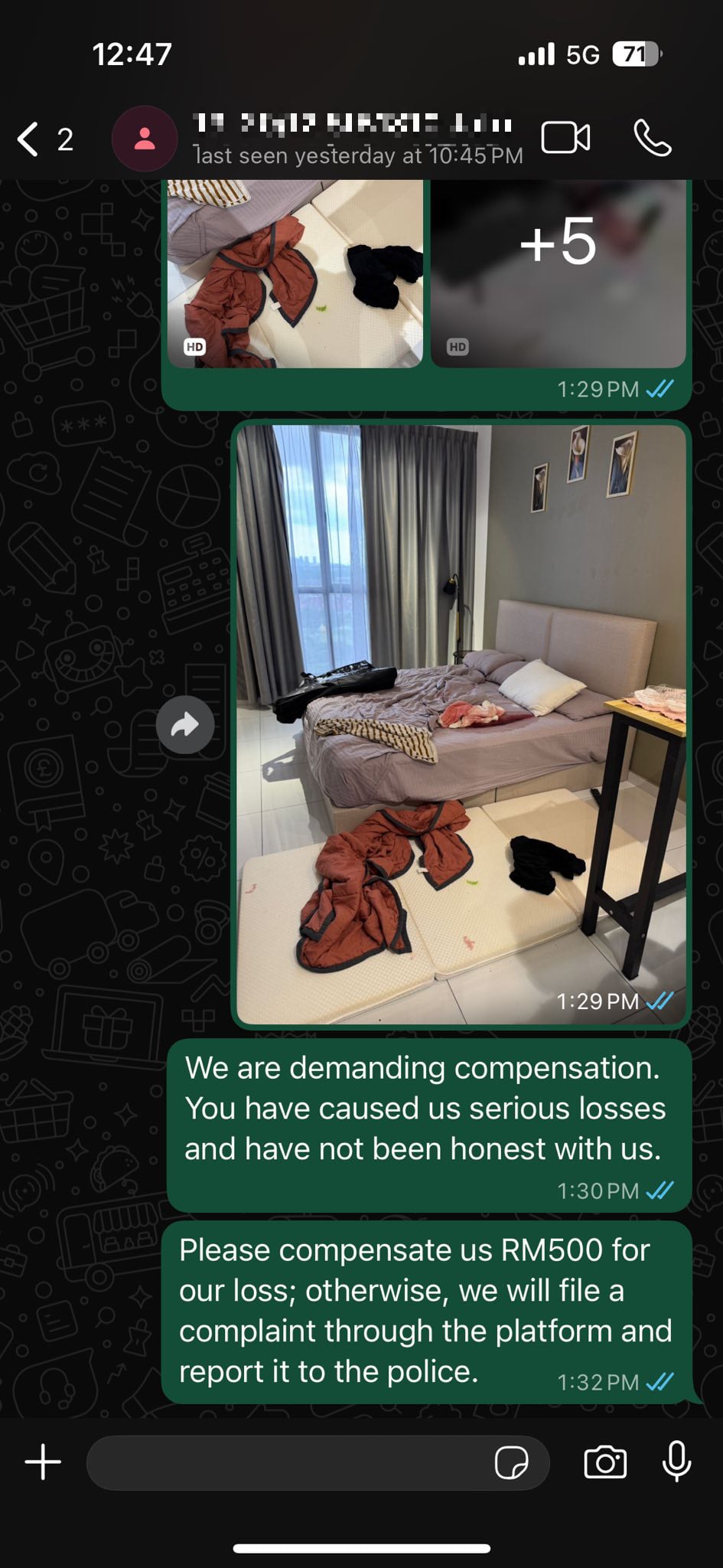 guest homestay red stains texts