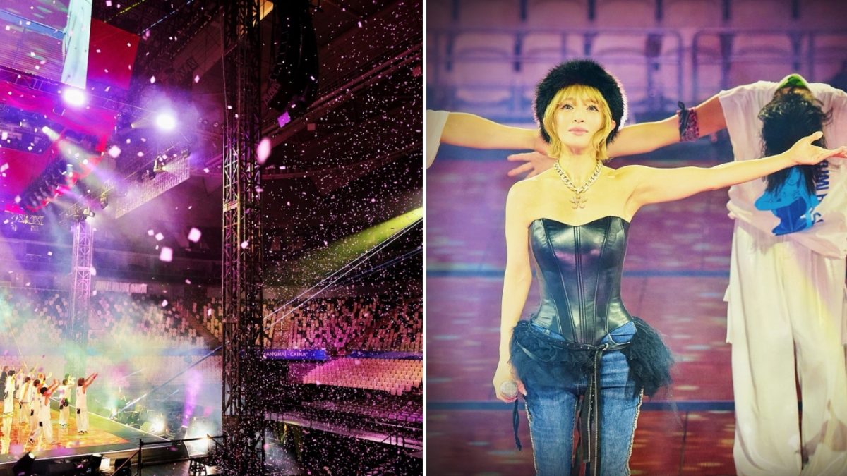 Japanese singer Ayumi Hamasaki performs to 14,000 empty seats