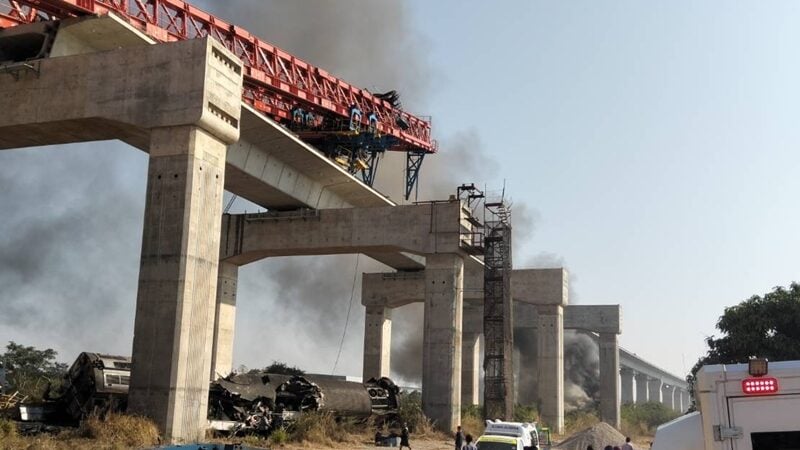 22 killed crane train