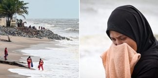 5-year-old swept wave