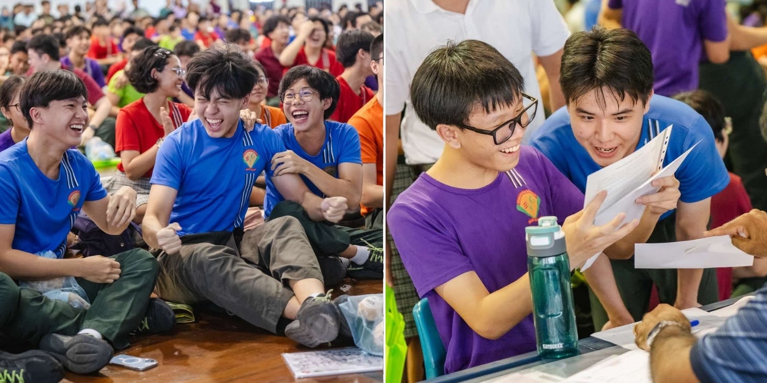 students celebrate results