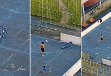 boy causing HelloRide bicycles to smash into walls