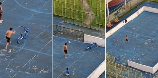 boy causing HelloRide bicycles to smash into walls