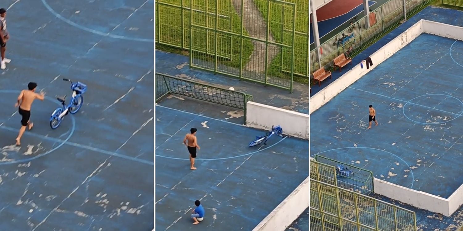 boy causing HelloRide bicycles to smash into walls