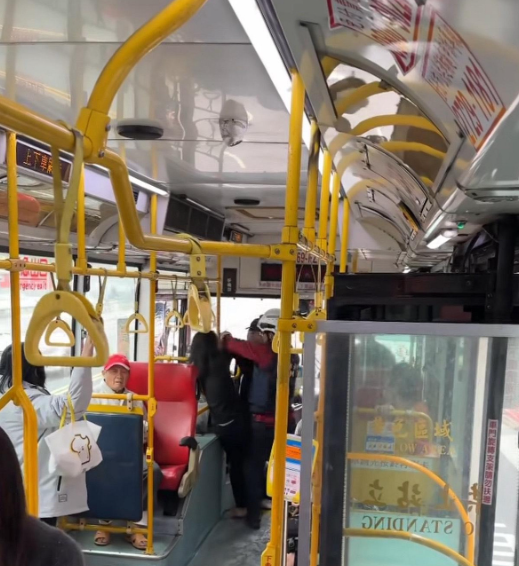 woman box cutter bus