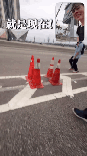 actress walks across causeway