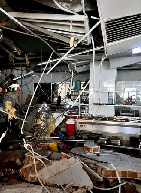 explosion private university cafeteria