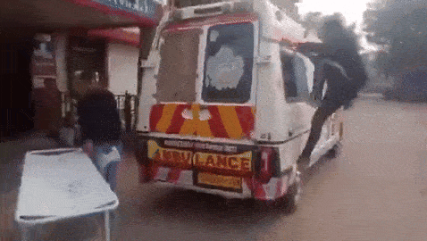 india ambulance door jammed
