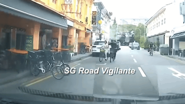 girl loses control of bicycle