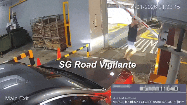 man forces carpark barrier open
