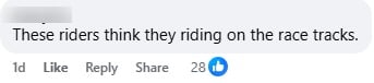 riders think they are racing comment