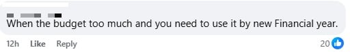 too much budget comment facebook